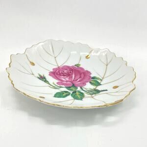 VTG Nasco Made in Japan Leaf Shaped Trinket Dish Golden Plate